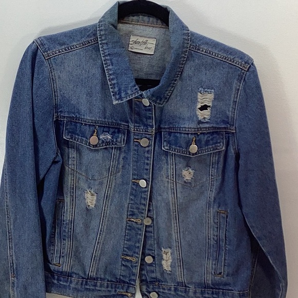 Twelfth Love Blue Denim Ripped Jacket - Picture 8 of 8